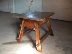 Rustic Swiss oak and pine square Rent Table - 4575889