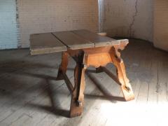Rustic Swiss oak and pine square Rent Table - 4575890