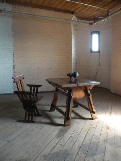 Rustic Swiss oak and pine square Rent Table - 4575892