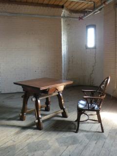 Rustic Swiss or Austrian Oak and Fruit wood Square Rent Table - 4575976