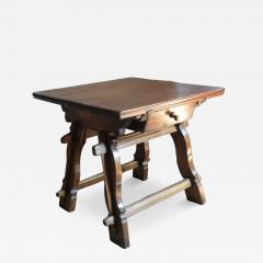 Rustic Swiss or Austrian Oak and Fruit wood Square Rent Table - 4576049