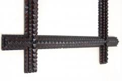 Rustic Tramp Art Mirror Late 19th Century Handcarved Austria ca 1880 - 4806439