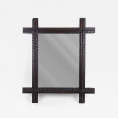 Rustic Tramp Art Mirror Late 19th Century Handcarved Austria ca 1880 - 4811426