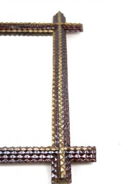 Rustic Tramp Art Wall Mirror Handcarved Late 19th Century Austria ca 1880 - 4235122