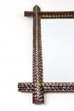 Rustic Tramp Art Wall Mirror Handcarved Late 19th Century Austria ca 1880 - 4235123