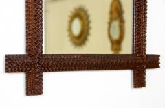 Rustic Tramp Art Wall Mirror With Chip Carvings Austria circa 1880 - 3595097