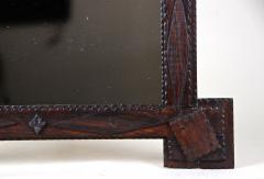 Rustic Tramp Art Wall Mirror with Extended Corners Austria circa 1870 - 3468028