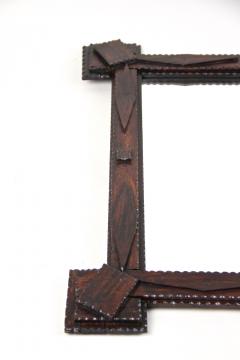 Rustic Tramp Art Wall Mirror with Extended Corners Austria circa 1870 - 3468032