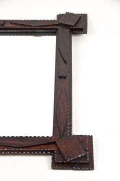 Rustic Tramp Art Wall Mirror with Extended Corners Austria circa 1870 - 3468033