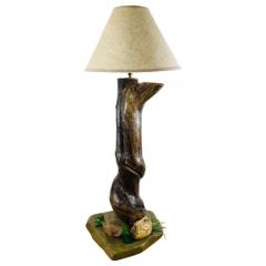 Rustic Tree trunk Shaped Table Lamp in Organic Modern Design Made of Maple Wood - 2867284