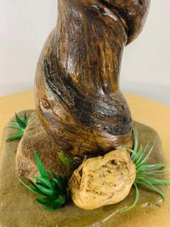 Rustic Tree trunk Shaped Table Lamp in Organic Modern Design Made of Maple Wood - 2867424