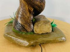 Rustic Tree trunk Shaped Table Lamp in Organic Modern Design Made of Maple Wood - 2867437