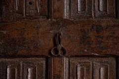 Rustic Vernacular Hand Carved Oak Door France Early 19th Century - 4706755
