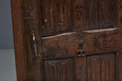 Rustic Vernacular Hand Carved Oak Door France Early 19th Century - 4706785