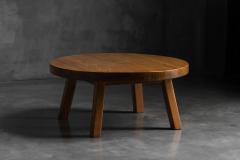 Rustic Vernacular Round Oak Coffee Table Europe Mid 20th Century - 4790785