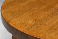 Rustic Vernacular Round Oak Coffee Table Europe Mid 20th Century - 4790793