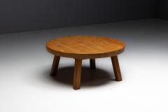 Rustic Vernacular Round Oak Coffee Table Europe Mid 20th Century - 4790870