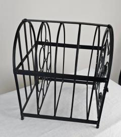 Rustic Vintage Black Metal Ivy Wine Table Display Rack - 3916069