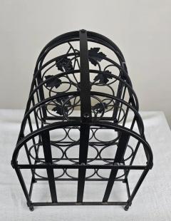 Rustic Vintage Black Metal Ivy Wine Table Display Rack - 3916073