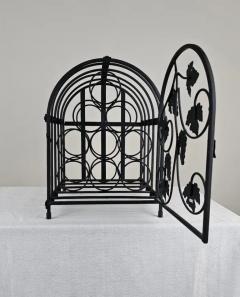 Rustic Vintage Black Metal Ivy Wine Table Display Rack - 3916074