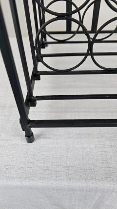 Rustic Vintage Black Metal Ivy Wine Table Display Rack - 3916079