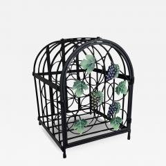 Rustic Vintage Black Metal Ivy Wine Table Display Rack - 3918011