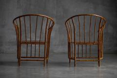 Rustic Wabi Sabi Bamboo Armchairs France 1970s - 4342197