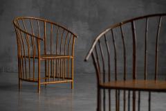 Rustic Wabi Sabi Bamboo Armchairs France 1970s - 4342229