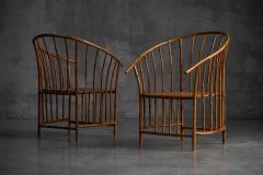 Rustic Wabi Sabi Bamboo Armchairs France 1970s - 4342233