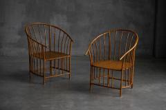 Rustic Wabi Sabi Bamboo Armchairs France 1970s - 4342241