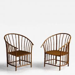 Rustic Wabi Sabi Bamboo Armchairs France 1970s - 4344319