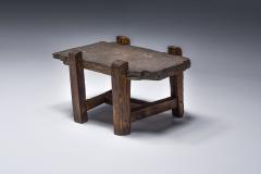 Rustic Wabi Sabi Coffee Table With Stone Top 1910s - 2245222