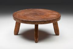Rustic Wabi Sabi Round Wooden Coffee Table 1950s - 2598516