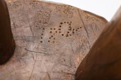 Rustic Wabi Sabi Round Wooden Coffee Table 1950s - 2598527