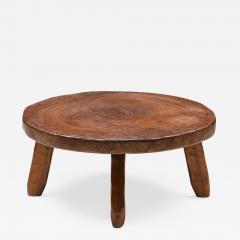 Rustic Wabi Sabi Round Wooden Coffee Table 1950s - 2602586