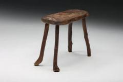 Rustic Wabi Sabi Stool Four Legged France 1940s - 3405602