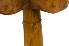 Rustic Wood Side Table with Asterisk Shaped Top and Tripod Base - 4669461