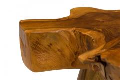 Rustic Wood Side Table with Asterisk Shaped Top and Tripod Base - 4669462