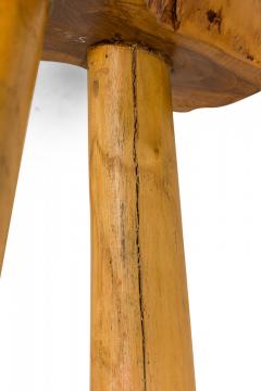 Rustic Wood Side Table with Asterisk Shaped Top and Tripod Base - 4669465