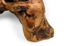 Rustic Wooden Tree Stump Burled Side Table with Organic Scalloped Shaped Top - 4669479