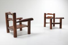 Rustic Wooden Wabi Sabi Lounge Chairs 1950s - 1248828