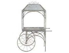 Rustic Wrought Iron Garden Trolley Cart - 4219957