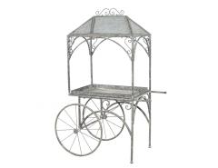 Rustic Wrought Iron Garden Trolley Cart - 4219958