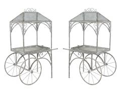 Rustic Wrought Iron Garden Trolley Cart - 4219960