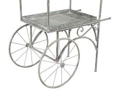 Rustic Wrought Iron Garden Trolley Cart - 4219962