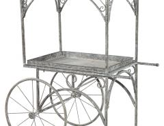 Rustic Wrought Iron Garden Trolley Cart - 4219963