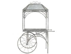 Rustic Wrought Iron Garden Trolley Cart - 4219964