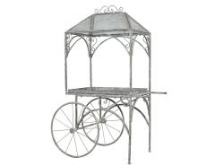 Rustic Wrought Iron Garden Trolley Cart - 4219965