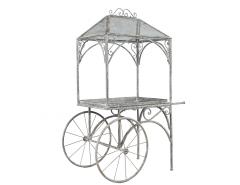 Rustic Wrought Iron Garden Trolley Cart - 4219966
