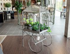 Rustic Wrought Iron Garden Trolley Cart - 4219967
